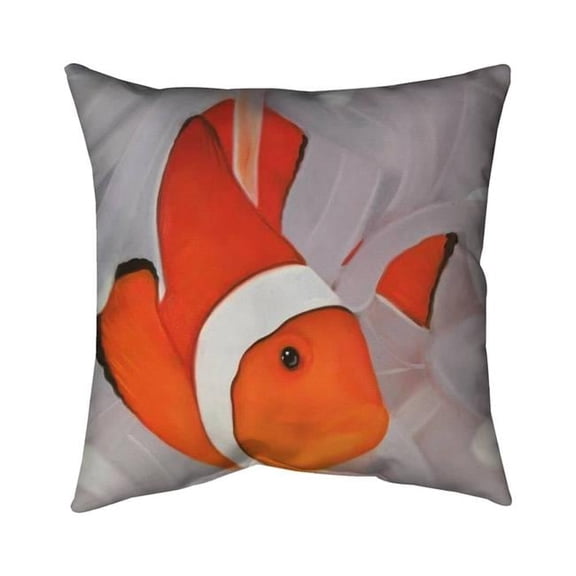 Begin Home Decor 5541-1616-AN378 16 x 16 in. Clownfish Under the Sea Pillow - Aquatic Animals Decor