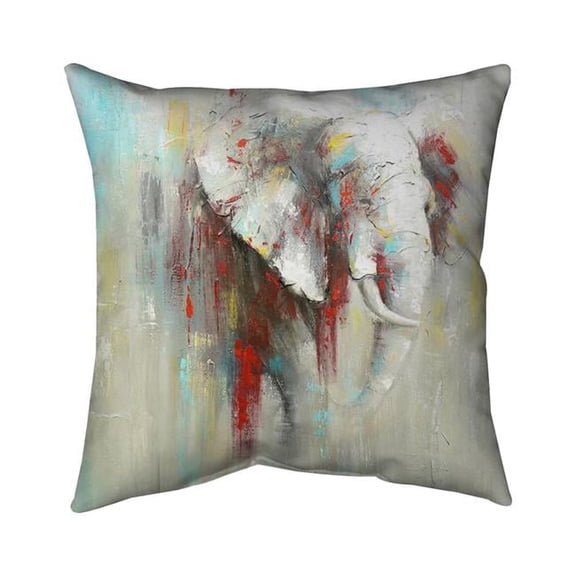Begin Home Decor 5541-1616-AN49 16 x 16 in. Red Elephant Pillow - Abstract Paint Splash Home Decor