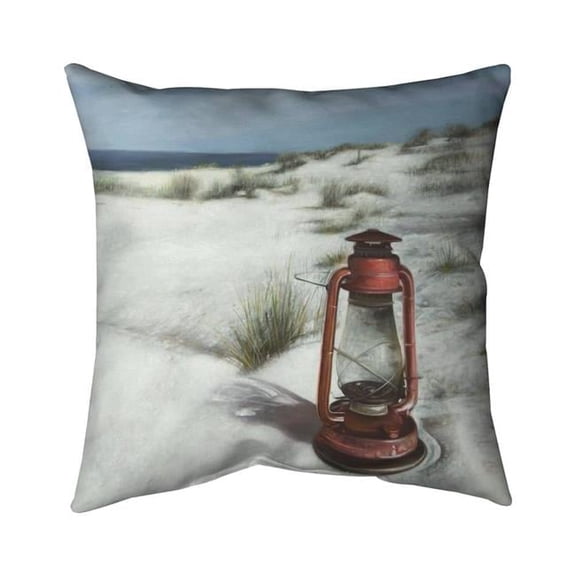 Begin Home Decor 5541-1616-CO160 16 x 16 in. Sea Bathroom Coastal Pillow - Lantern on the Beach Decor