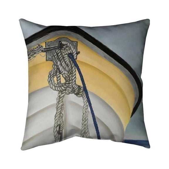 Begin Home Decor 5541-1616-CO82-1 16 x 16 in. Yellow Marine Pillow - the Yellow Boat - Bathroom Decor