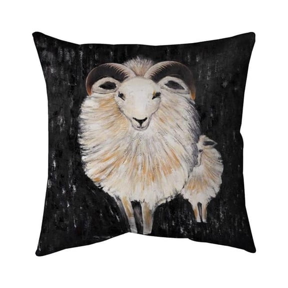 Begin Home Decor 5541-1818-AN107 18 x 18 in. Two Bushy Ram-Double Sided Print Indoor Pillow