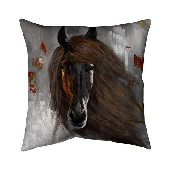 Begin Home Decor 5541-1818-AN123 18 x 18 in. Proud Brown Horse-Double Sided Print Indoor Pillow