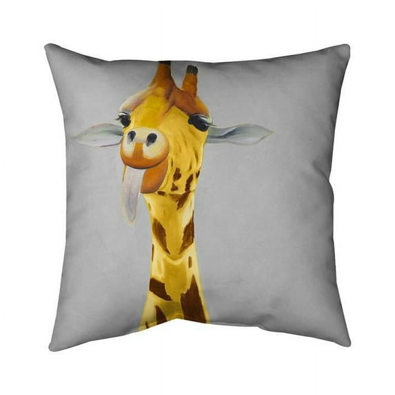 Begin Home Decor 5541-1818-AN179-2 18 x 18 in. Funny Giraffe Face-Double Sided Print Indoor Pillow