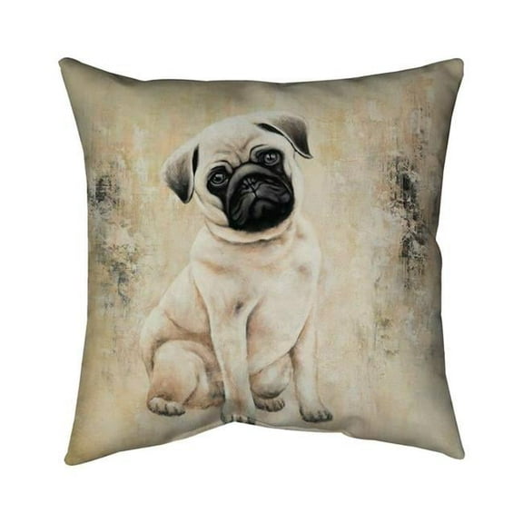 Begin Home Decor 5541-1818-AN215 18 x 18 in. Small Pug Dog-Double Sided Print Indoor Pillow
