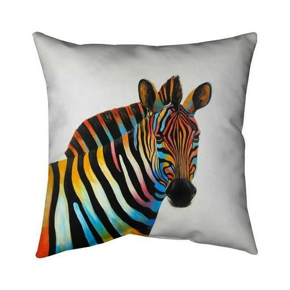 Begin Home Decor 5541-1818-AN261 18 x 18 in. Colorful Profile View of A Zebra-Double Sided Print Indoor Pillow
