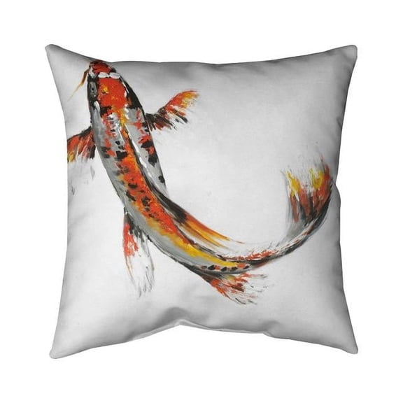 Begin Home Decor 5541-1818-AN303 18 x 18 in. Butterfly Koi Fish-Double Sided Print Indoor Pillow