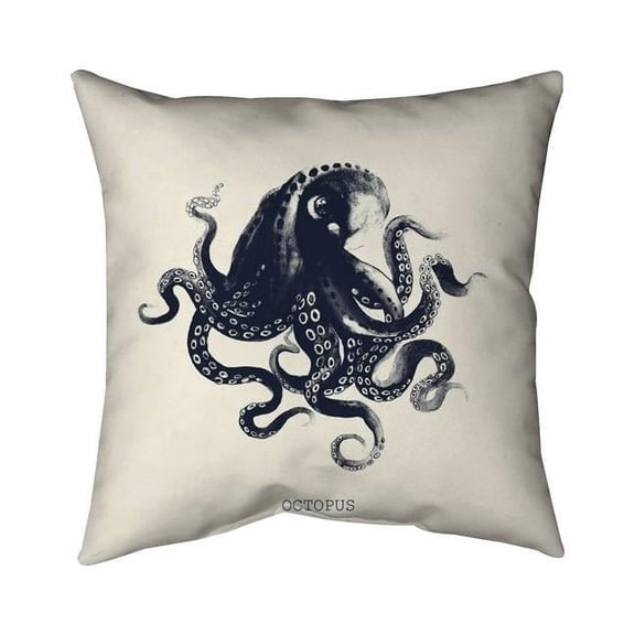 Begin Home Decor 5541-1818-AN342-1 18 x 18 in. Octopus-Double Sided Print Indoor Pillow