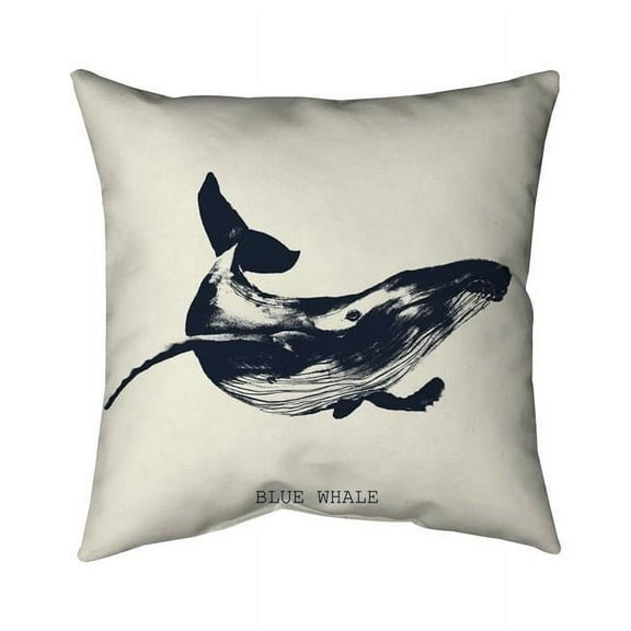 Begin Home Decor 5541-1818-AN394-1 18 x 18 in. Blue Whale Sketch-Double Sided Print Indoor Pillow