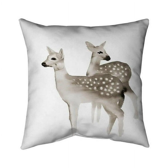 Begin Home Decor 5541-1818-AN453-2 18 x 18 in. Brown Faons-Double Sided Print Indoor Pillow