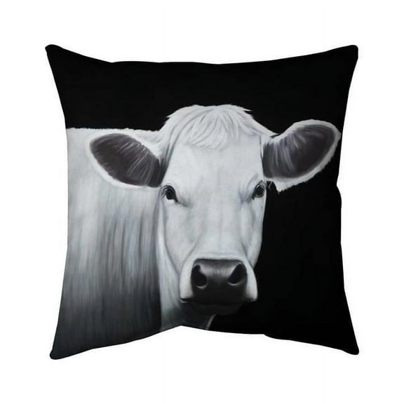 Begin Home Decor 5541-1818-AN516 18 x 18 in. White Cow-Double Sided Print Indoor Pillow