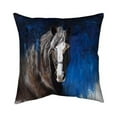 thumbnail image 1 of Begin Home Decor 5541-1818-AN80 18 x 18 in. Brown Horse on Blue Background-Double Sided Print Indoor Pillow, 1 of 1