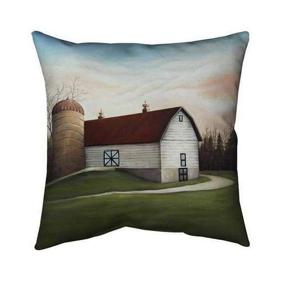 Begin Home Decor 5541-1818-AR16 18 x 18 in. White Barn-Double Sided Print Indoor Pillow