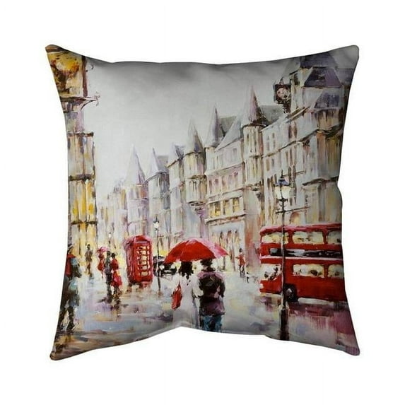 Begin Home Decor 5541-1818-CI107 18 x 18 in. European Street by A Rainy Day-Double Sided Print Indoor Pillow