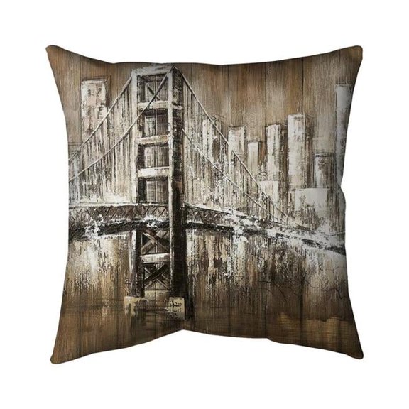 Begin Home Decor 5541-1818-CI189 18 x 18 in. Aged Finish Golden Gate-Double Sided Print Indoor Pillow