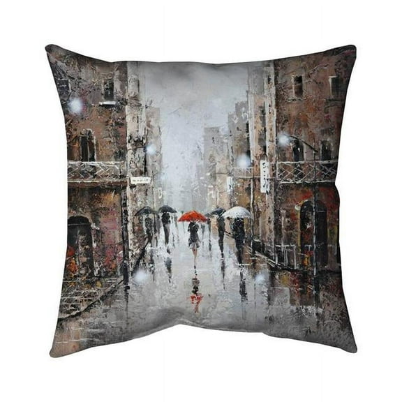 Begin Home Decor 5541-1818-CI27 18 x 18 in. City Rain-Double Sided Print Indoor Pillow