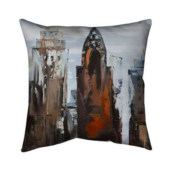 Begin Home Decor 5541-1818-CI296 18 x 18 in. Grey Day in the City-Double Sided Print Indoor Pillow