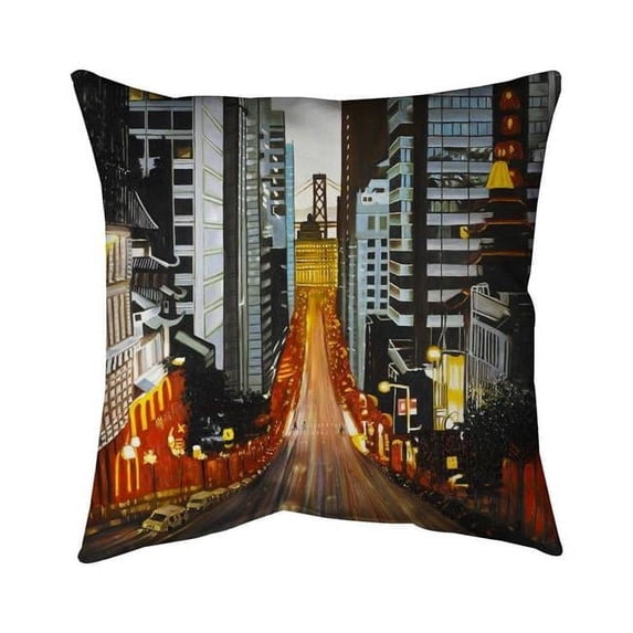 Begin Home Decor 5541-1818-CI357 18 x 18 in. San Francisco by Night-Double Sided Print Indoor Pillow