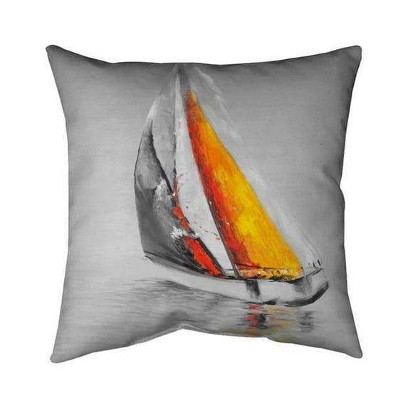 Begin Home Decor 5541-1818-CO63 18 x 18 in. Two Colors Sailing Boat-Double Sided Print Indoor Pillow