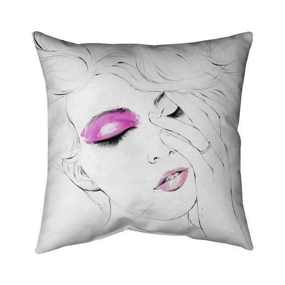 Begin Home Decor 5541-1818-FI38 18 x 18 in. Pink Makeup-Double Sided Print Indoor Pillow