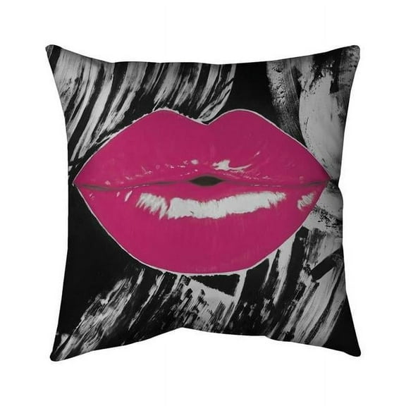 Begin Home Decor 5541-1818-FI55-1 18 x 18 in. Pink Glossy Lips-Double Sided Print Indoor Pillow