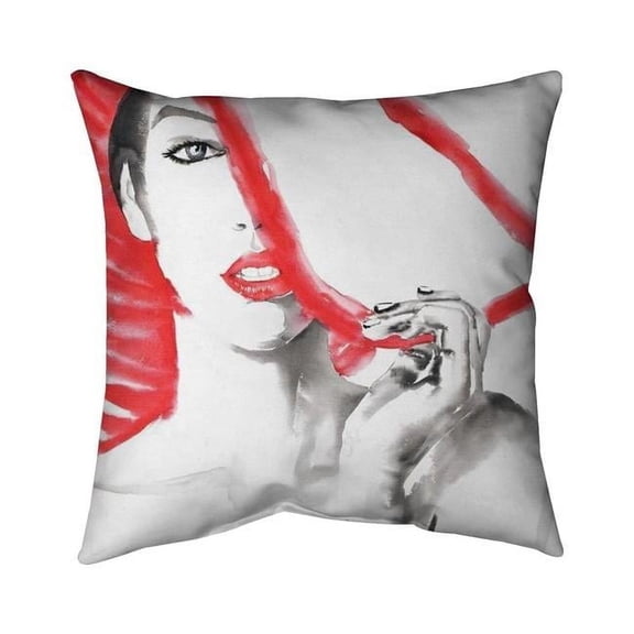 Begin Home Decor 5541-1818-FI73 18 x 18 in. Woman with Big Hat-Double Sided Print Indoor Pillow
