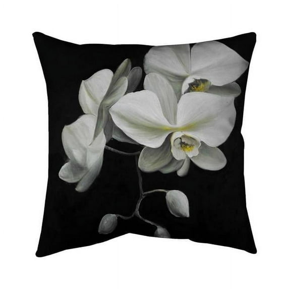 Begin Home Decor 5541-1818-FL131 18 x 18 in. White Orchids-Double Sided Print Indoor Pillow