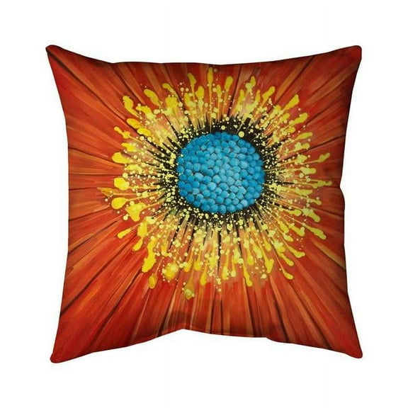 Begin Home Decor 5541-1818-FL192 18 x 18 in. Closeup on A Red Flower-Double Sided Print Indoor Pillow