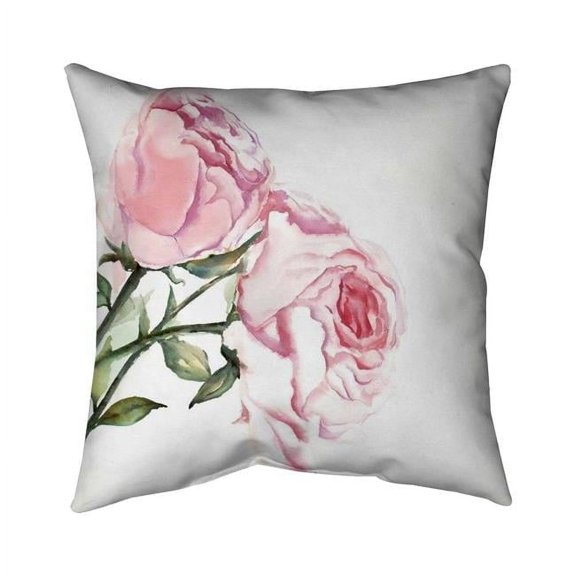 Begin Home Decor 5541-1818-FL231 18 x 18 in. Watercolor Pink Roses-Double Sided Print Indoor Pillow
