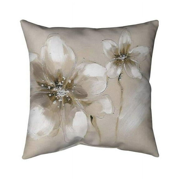 Begin Home Decor 5541-1818-FL30 18 x 18 in. Two Cream Flowers-Double Sided Print Indoor Pillow