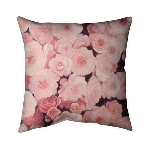 Begin Home Decor 5541-1818-FL311 18 x 18 in. Pink Flower Field-Double Sided Print Indoor Pillow