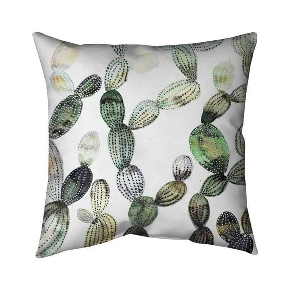 Begin Home Decor 5541-1818-FL315 18 x 18 in. Pattern Opuntia Cactus-Double Sided Print Indoor Pillow