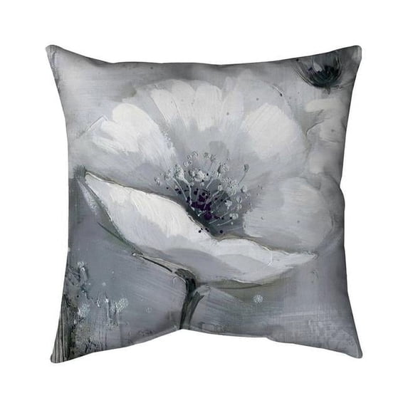 Begin Home Decor 5541-1818-FL42 18 x 18 in. Greyscale Flowers-Double Sided Print Indoor Pillow