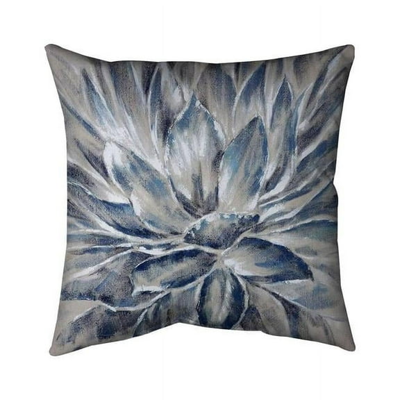 Begin Home Decor 5541-1818-FL95 18 x 18 in. Blue & Grey Flower-Double Sided Print Indoor Pillow