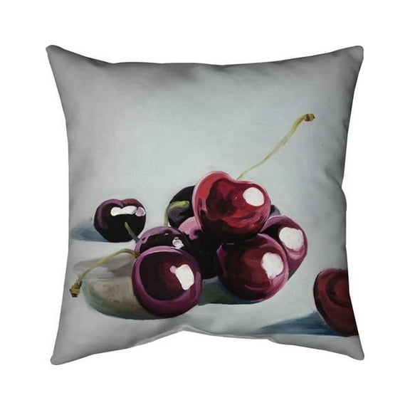 Begin Home Decor 5541-1818-GA100 18 x 18 in. Glossy Dark Cherries-Double Sided Print Indoor Pillow