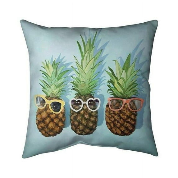 Begin Home Decor 5541-1818-GA120 18 x 18 in. Summer Pineapples-Double Sided Print Indoor Pillow