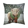 thumbnail image 1 of Begin Home Decor 5541-1818-HO23 18 x 18 in. Highland Christmas Cow-Double Sided Print Indoor Pillow, 1 of 1