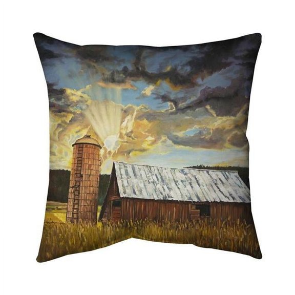 Begin Home Decor 5541-1818-LA179 18 x 18 in. Hay Barn-Double Sided Print Indoor Pillow