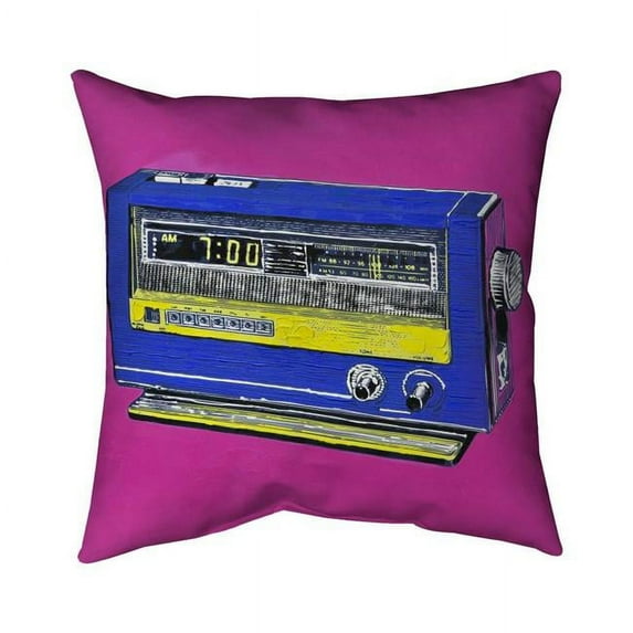 Begin Home Decor 5541-1818-MU3 18 x 18 in. Retro Radio Alarm-Double Sided Print Indoor Pillow