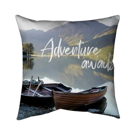 Begin Home Decor 5541-1818-PH18 18 x 18 in. Adventure Awaits-Double Sided Print Indoor Pillow