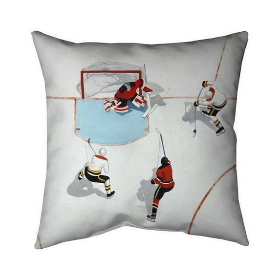 Begin Home Decor 5541-1818-SP74 18 x 18 in. Eventful Hockey Game-Double Sided Print Indoor Pillow