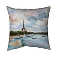 thumbnail image 1 of Begin Home Decor 5541-1818-ST30 18 x 18 in. Boats on the Seine At Paris-Double Sided Print Indoor Pillow, 1 of 1