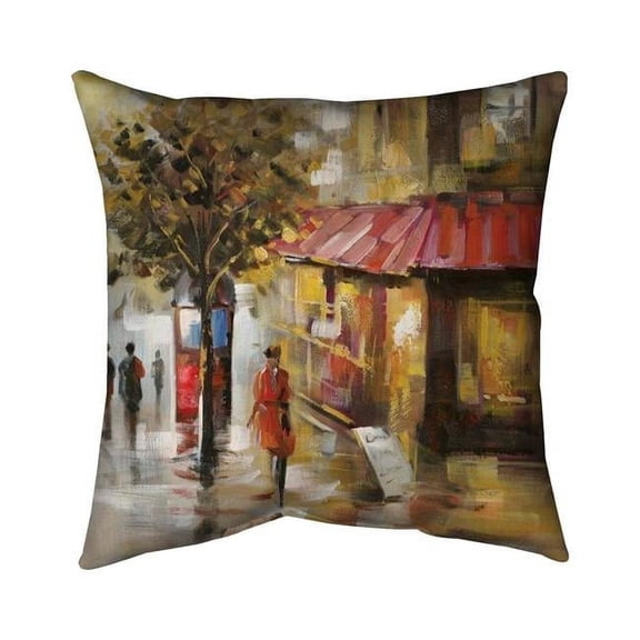 Begin Home Decor 5541-1818-ST4 18 x 18 in. Abstract Street with Passers-Double Sided Print Indoor Pillow
