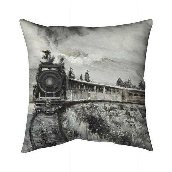 Begin Home Decor 5541-1818-TR51 18 x 18 in. Steam Engine Train-Double Sided Print Indoor Pillow