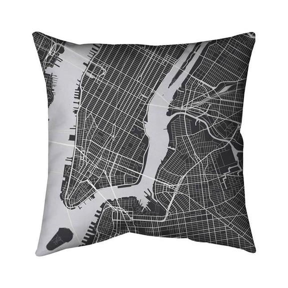 Begin Home Decor 5541-1818-TV16 18 x 18 in. New-York City Plan-Double Sided Print Indoor Pillow