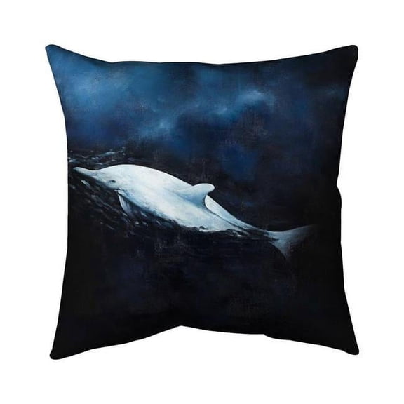 Begin Home Decor 5541-2020-AN153 20 x 20 in. Swimming Dolphin-Double Sided Print Indoor Pillow