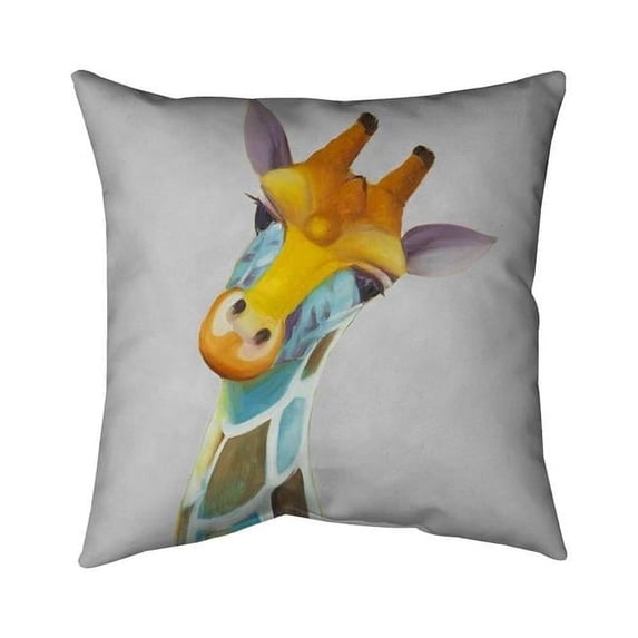 Begin Home Decor 5541-2020-AN178-1 20 x 20 in. Colorful Giraffe-Double Sided Print Indoor Pillow