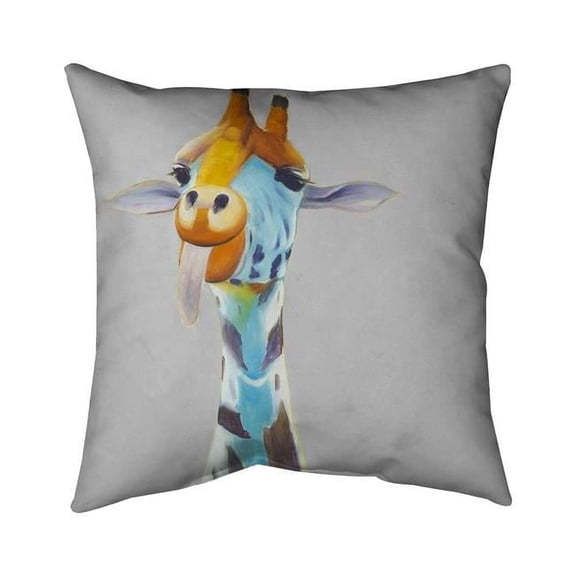 Begin Home Decor 5541-2020-AN179-1 20 x 20 in. Funny Giraffe-Double Sided Print Indoor Pillow