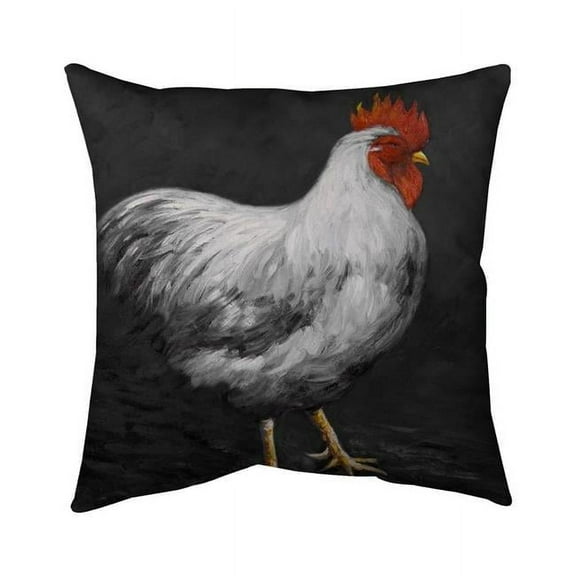 Begin Home Decor 5541-2020-AN201-1 20 x 20 in. Grey Rooster 2-Double Sided Print Indoor Pillow