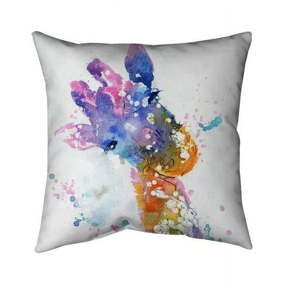 Begin Home Decor 5541-2020-AN23 20 x 20 in. Abstract Giraffe with Color Splash-Double Sided Print Indoor Pillow