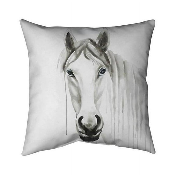Begin Home Decor 5541-2020-AN249 20 x 20 in. Solitary White Horse-Double Sided Print Indoor Pillow